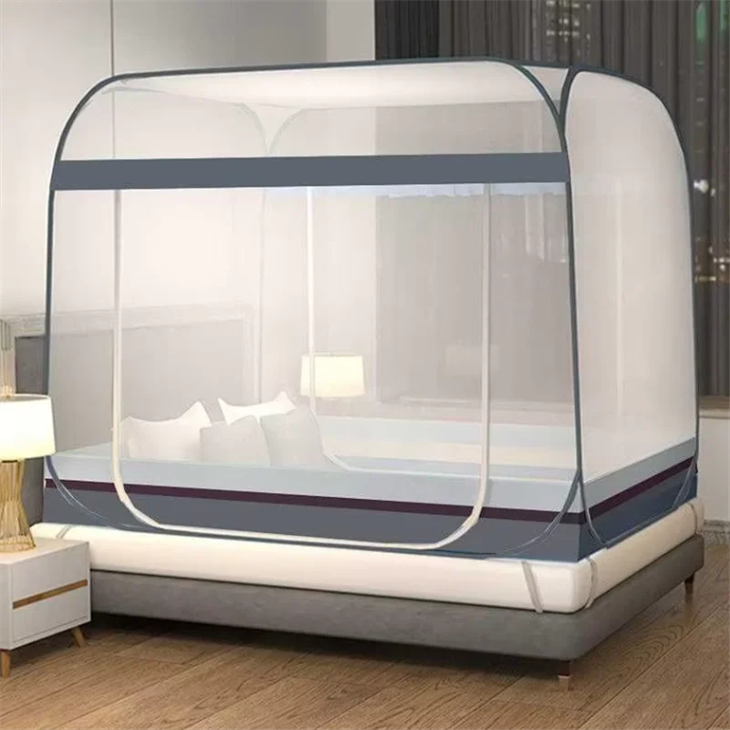 

Простая домашняя москитная сетка с квадратным верхом и двойными дверцами, новая летняя дышащая москитная сетка для большой спальни, москитная сетка для двуспальной кровати