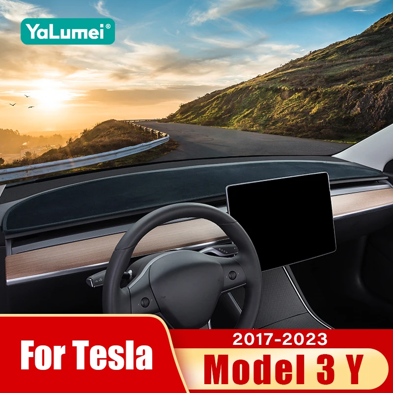 Für Tesla Model Y Model 3 2017 2018 2019 2020 2021 2022 2023 2024 Auto Armaturenbrett-Matte Sonnenschutz Rutschfeste Abdeckung Zubehör