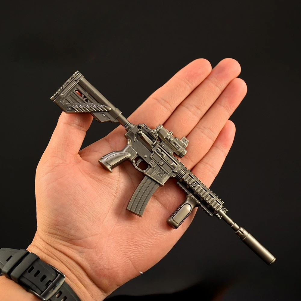 Peripheral de juego Delta Force de 20cm, modelo de Metal M416, accesorios extraíbles, adornos de decoración de escritorio, regalos de cumpleaños, Juguetes