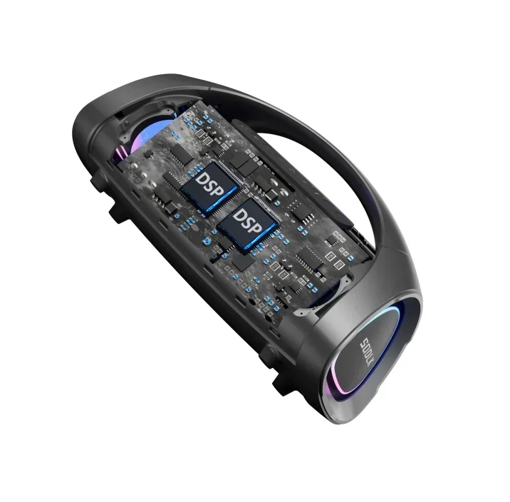 

Водонепроницаемая портативная колонка IPX6 320W с Bluetooth, стереозвуком, тканевым корпусом, мощным басом, функцией TWS, цветной LED-подсветкой для караоке и использования на открытом воздухе