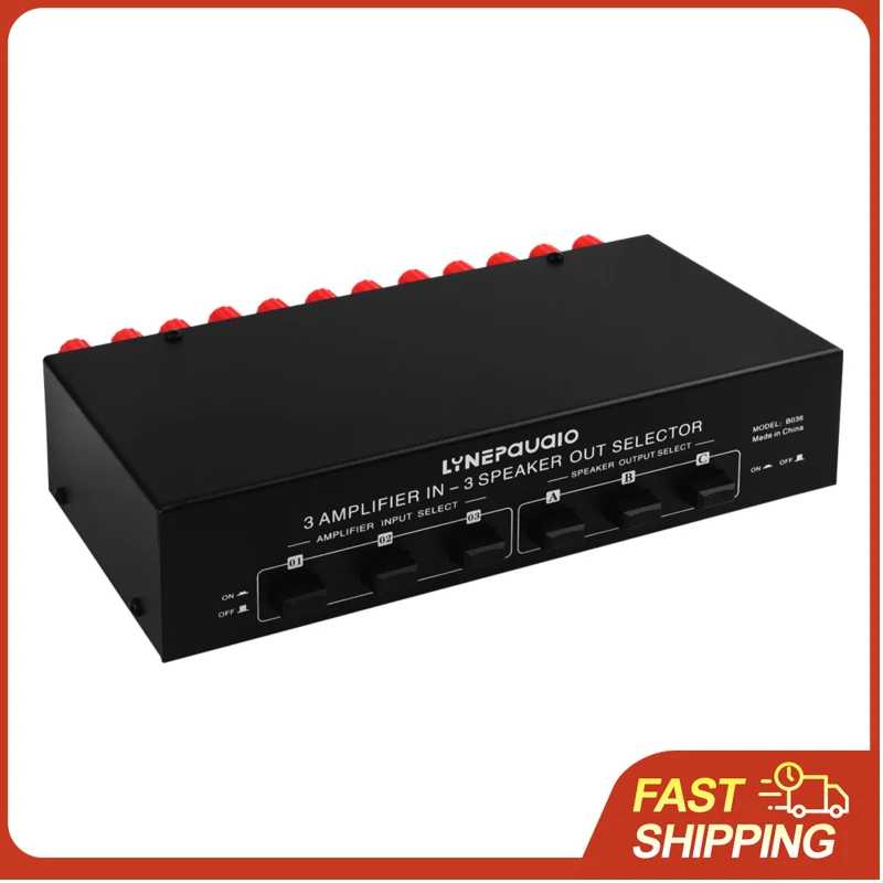 

LYNEPAUAIO 3 Input 3 Output Power Amplifier And Speaker Switcher Speaker Switch Splitter Comparator 300W Per Channel