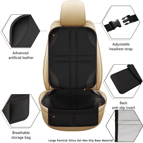 Imagen 2 del producto Protector Universal de asiento de coche para niños, bebés, mascotas, impermeable, antideslizante, antiarañazos, duradero, funda de cojín Interior de coche con bolsillo