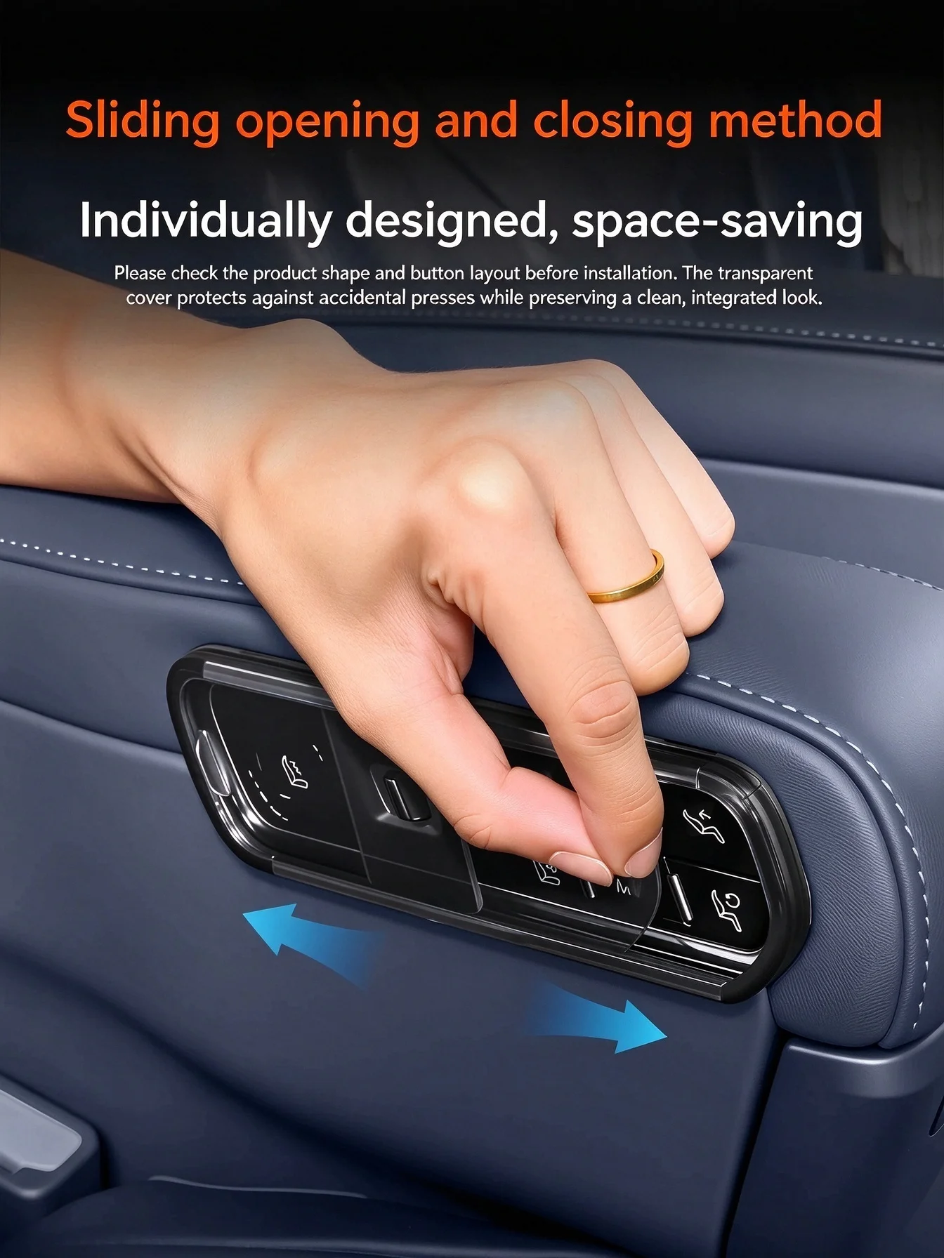For ZEEKR 9X Seat button cover，Anti-touch