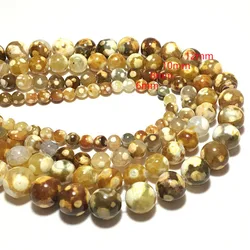 Grade A 6/8/10/12mm Natural Yellow Stone Beads For Jewelry Making Smooth Round Loose DIY Bracelet Necklace Earrings Wholesale