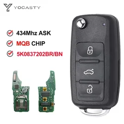 YOCASTY 433MHz MQB48 Car Key For Volkswagen VW Jetta Beetle Transporter Scirocco Transporter 2016-2020 Keyless Go 5K0837202BN/BR