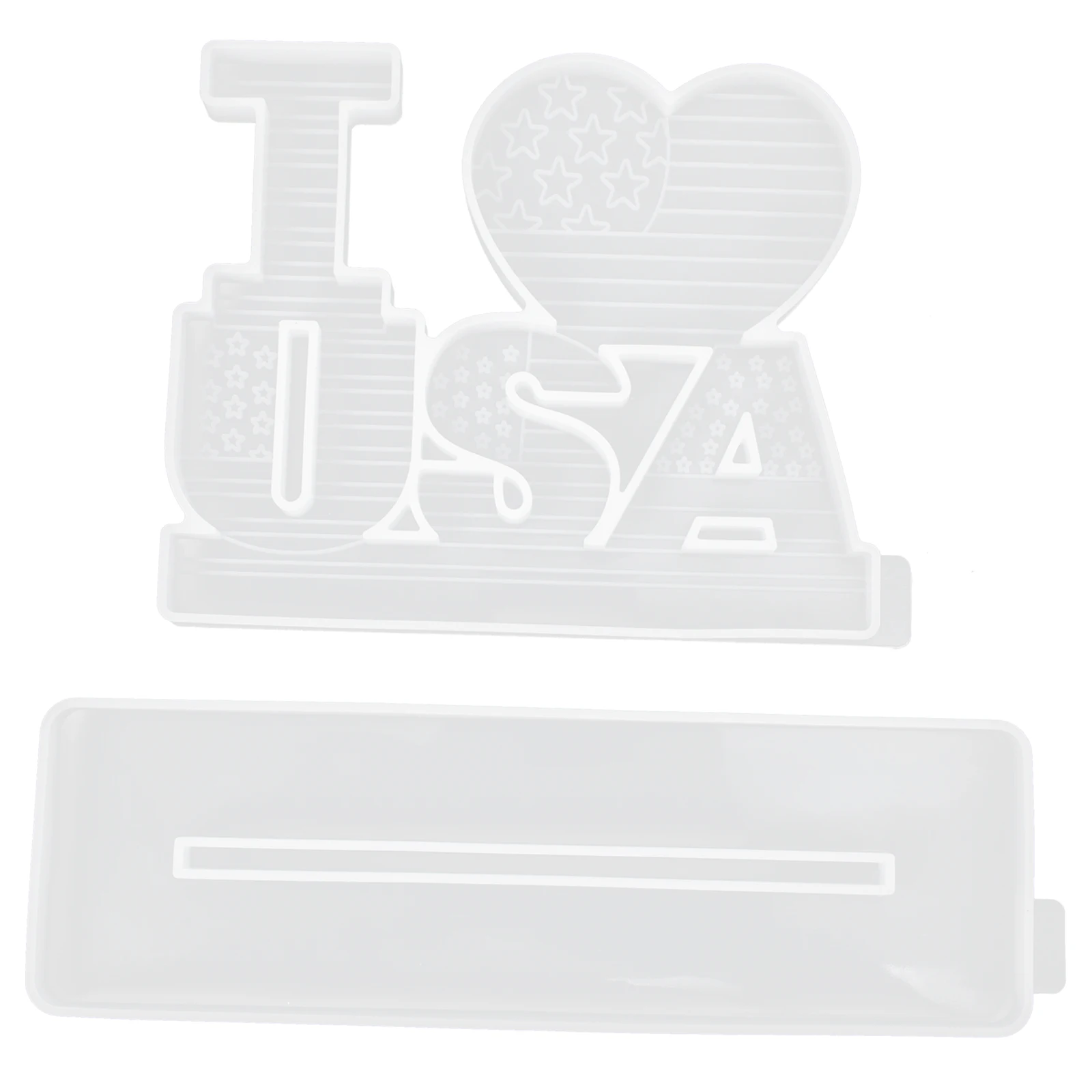 

2 Pcs Silicone Heart Mold for Epoxy Resin Craft Lightweight Compact DIY Tool Independence Day Decor Desktop Adornment Soap Mold