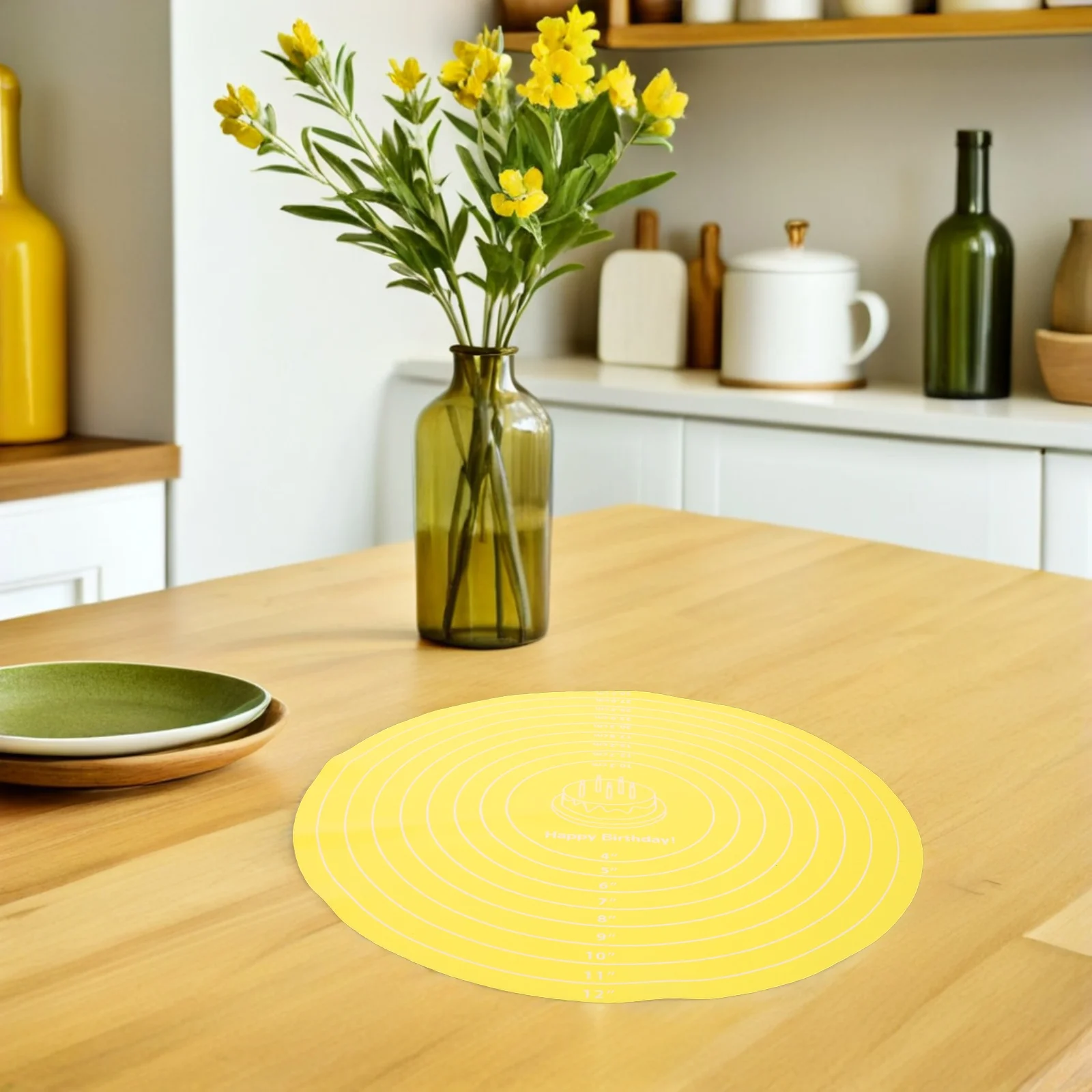 

Dough Kneading Mat 30cm Silicone Round Baking Mat Non-Slip Heatproof Pad for Rolling Dough Sourdough Proofing Pie Cookie Baking