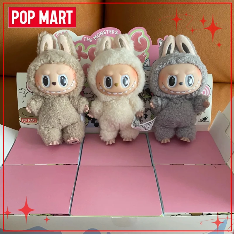 البوب مارت LABUBU وحوش مثيرة معكرون سلسلة الفينيل الوجه أفخم دمية قلادة تحصيل الحلي لعبة هدية الكريسماس