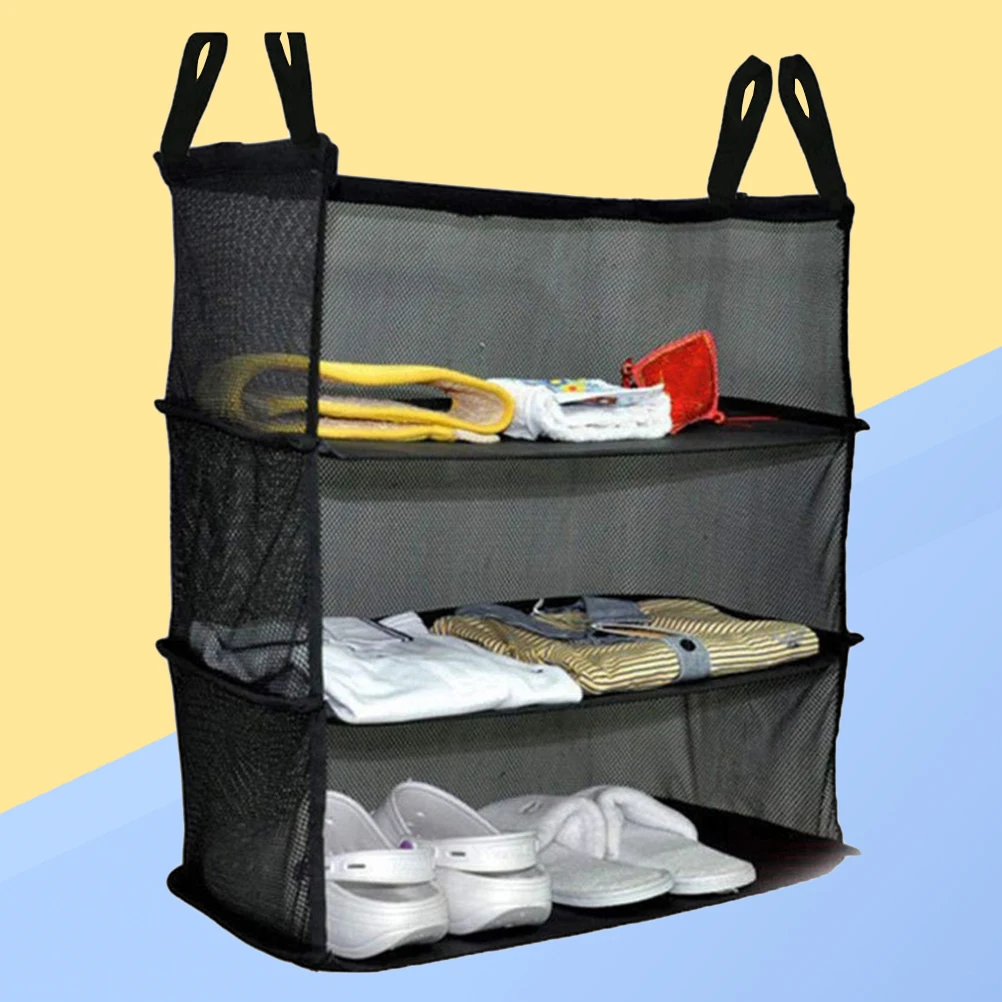 

Travel Storage Bag Portable Folding Clothes Shoes Hanging Organizer Mesh Multi-Functional Bedroom Bathroom Kitchen