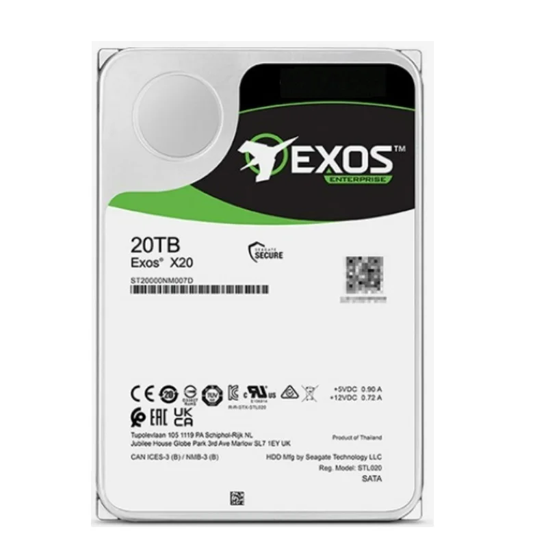 NEW 20TB/18TB/16TB HDD Exos X20 ST20000NM007D 7200 RPM SATA 6Gb/s 256MB Cache 3.5-Inch Enterprise Server PC