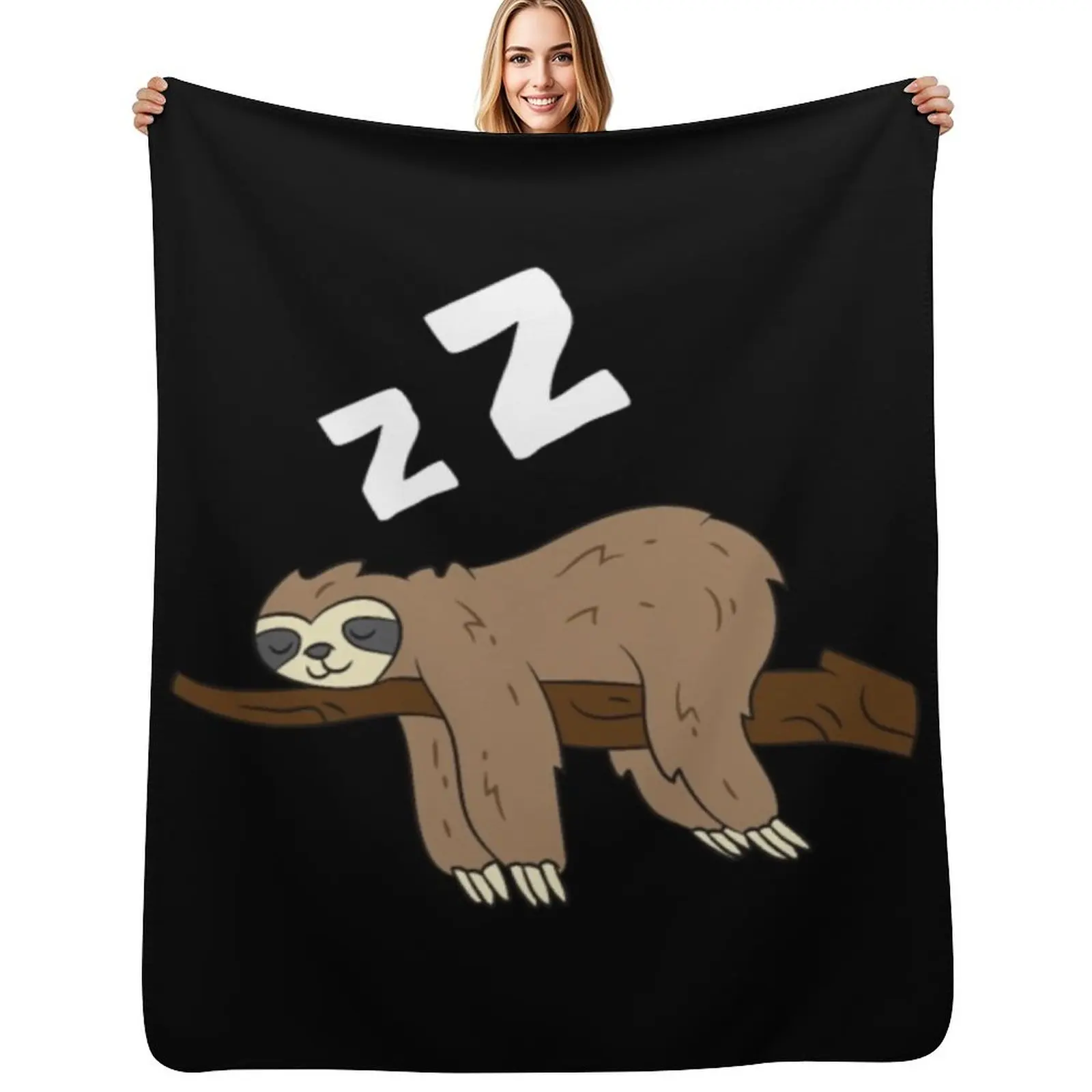 

Tired Sloth Pajama Love Sloths Throw Blanket valentine gift ideas Plaid Stuffeds Plaid on the sofa Blankets