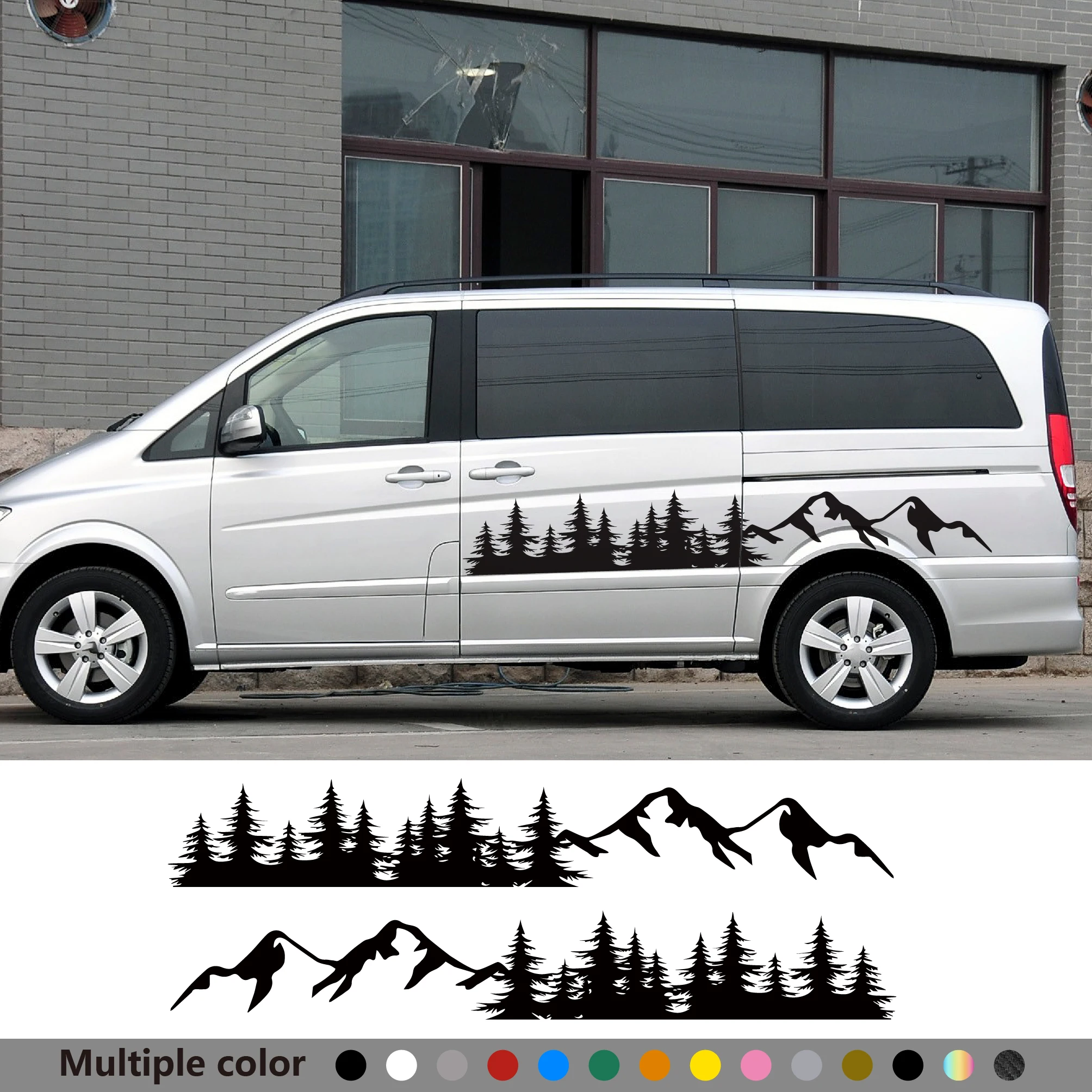 Car Mountain Forest Graphic Stickers For Motorhome Horsebox Caravan RV Camper Van Body Decor Vinyl Decal Auto Tuning Accessories