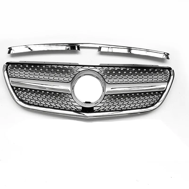 

Black Diamond Grilles For Mercedes Benz V Class V250/V260 W447 VITO W448 2021 Front Double Kidney Hood Center Grille