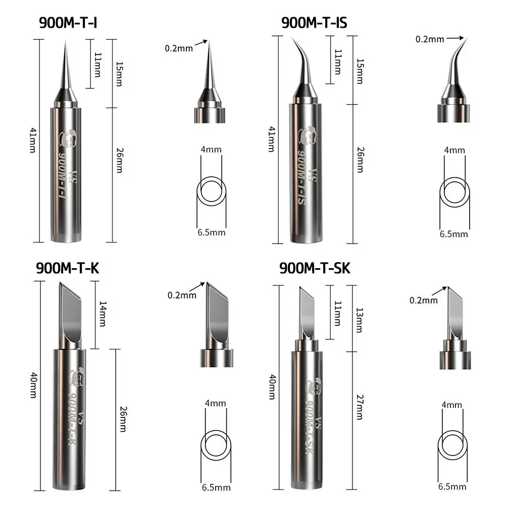 1Pcs 900M Replacement Silver Soldering Iron Tip Lead-free Oxygen-free Copper Tips for 936 937 Soldering Stations Solder Iron Tip