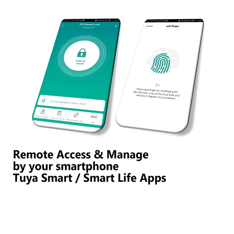 IP66 مقاوم للماء Tuya APP عن بعد قفل ذكي بصمة قفل الإلكترونية تستخدم على نطاق واسع 70X104X28 مللي متر