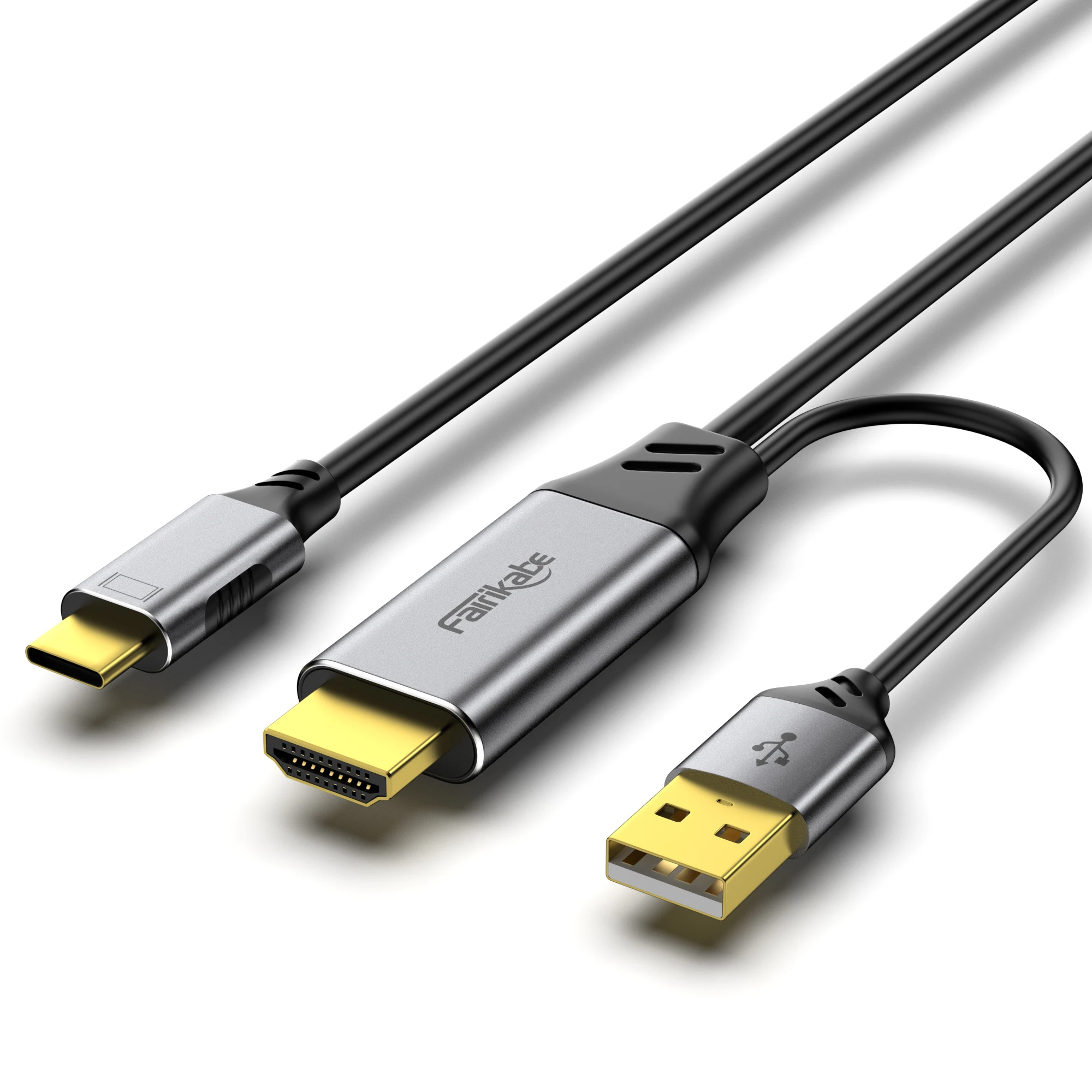 Fairikabe HDMI to USB C Cable 6.6Ft 4K 60Hz HDMI 2.0 To Usb C Adaptor Cable For Monitor PC PS5 Xbox  Steam Deck Dock Xreal Air