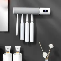 New Smart Toothbrush Sterilizer Punch-Free Wall-Mounted Tooth Brush Holder Automatic Induction UV Sterilization Bathroom