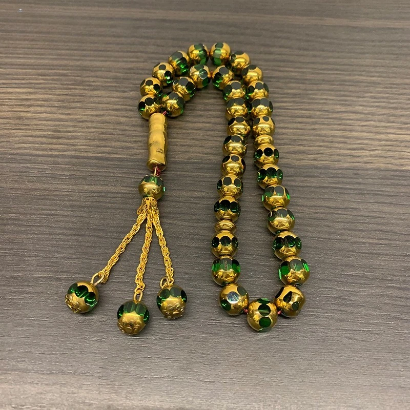 Prayer Beads Bracelet 33 Pieces Gold Wrapped Crystal Hand String Exquisite Ornament For Daily Wear And Collection view 5