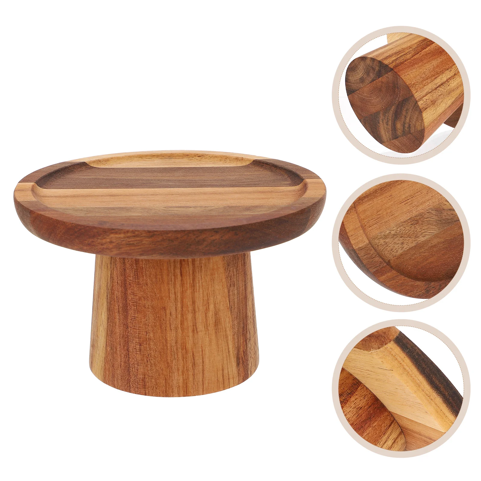 

Footed Cake Stand Bowl Pan Mini Pans Wood Tray Cupcake Stands Fruit Displaying Holder