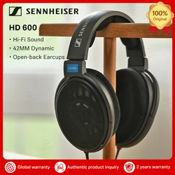 Sennheiser HD 600 Open Back Audiophile Headphones Black With 6.3MM To 3.5MM Contact Pin Detachable Headphone Cable Hi-Fi Sound