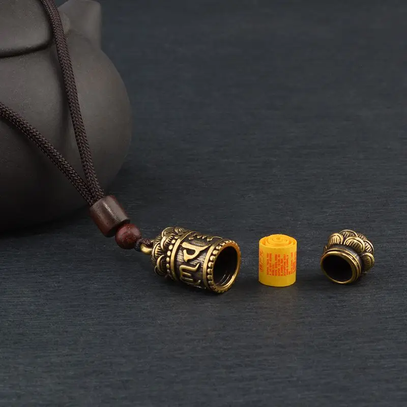 

Brass Lucky Amulet Pendant Handmade Braided Necklace for Men Women Baby Hair Bottle Sweater Chain Tibetan Style Jewelry Ornament
