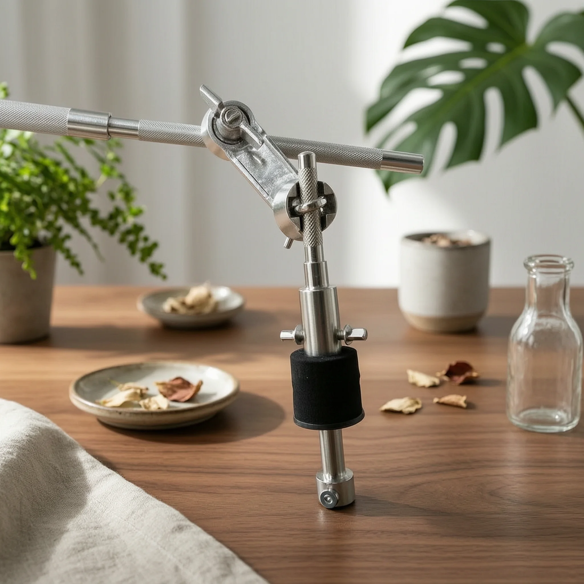 Drum Cymbal Stand Adapter Clamp Silver-Gray Articulated Extension Arm Cymbal Arm Clamp Adjustable Music Hardware Sturdy