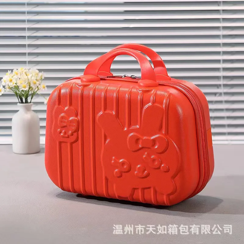 Cute Bear Traveling Makeup Box 14 Inch Handheld Luggage Cartoon Storage Bag Password Box Gift For Bridesmaids