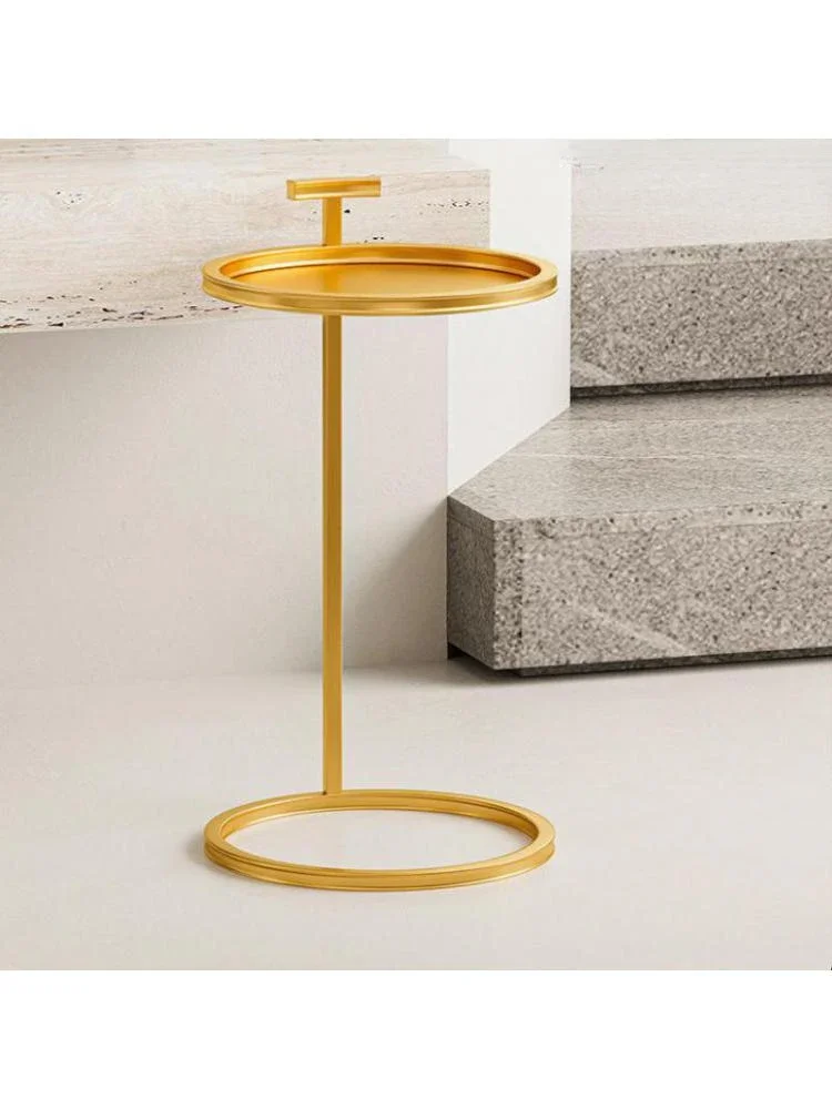 

Net Red Sofa Small Side Table Small Apartment Home Living Room Light Luxury Simple Wrought Iron Round Small Coffee Table