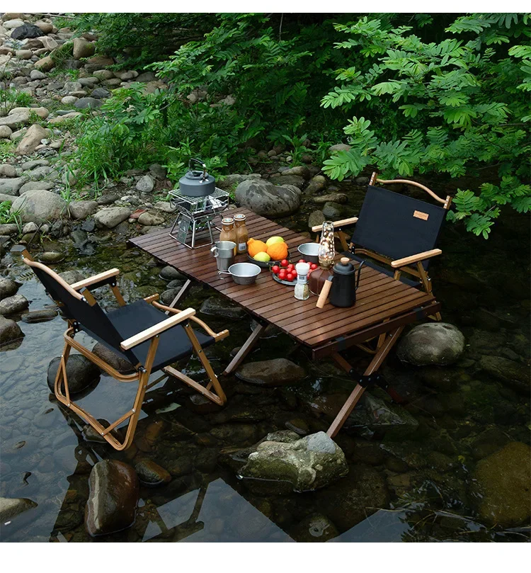 

Outdoor Portable Folding Wooden Travel Camping Picnic Table for Trip Garden Beach BBQ Backyard