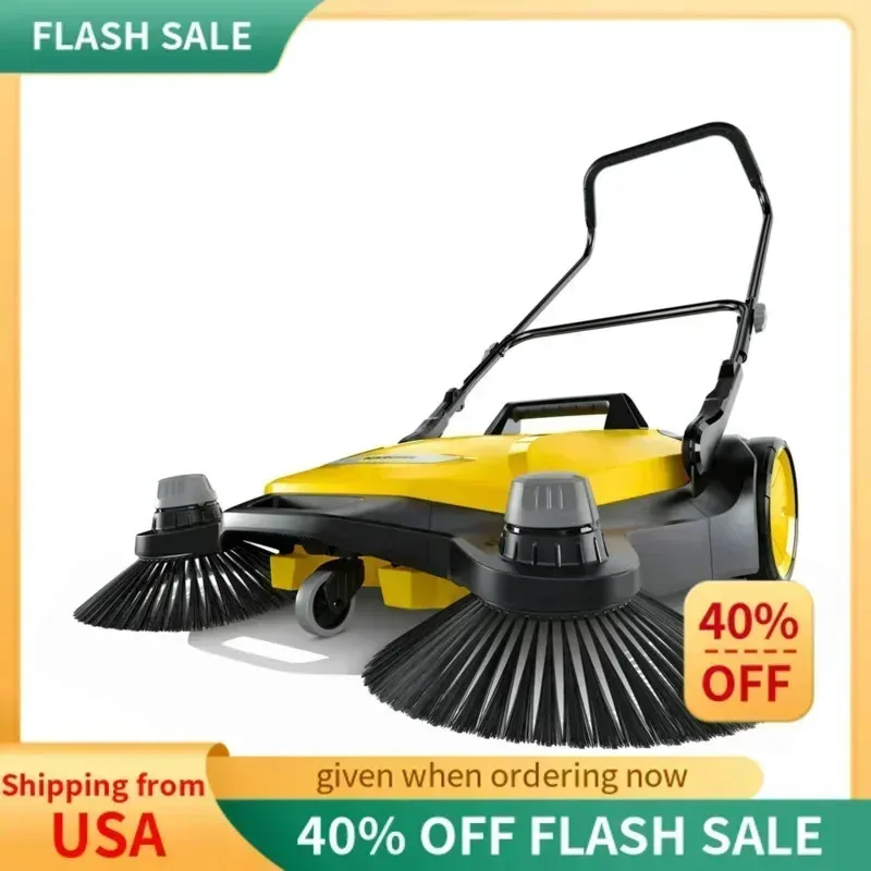 ZAWQKärcher-S6 Twin Walk-Behind Outdoor Hand Push Floor Sweeper 10 Gallon Capacity-33.9 