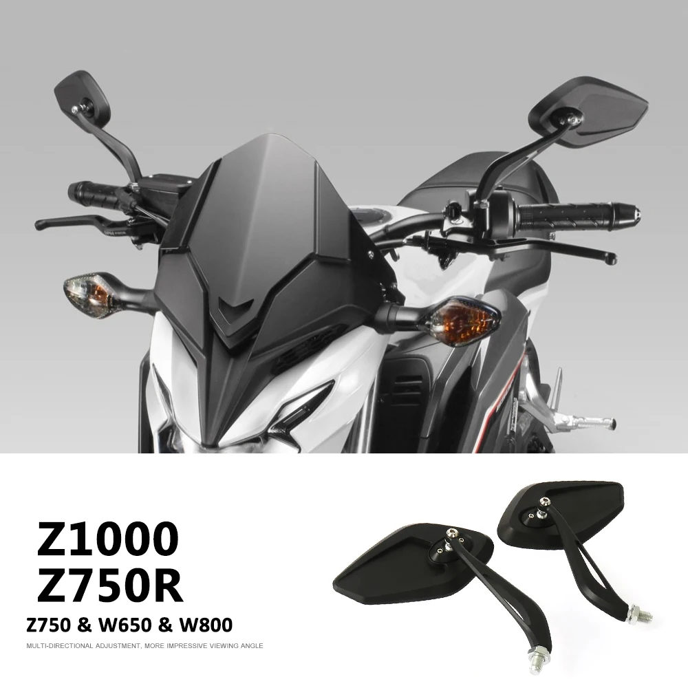 

Motorcycle Accessories Rear view Mirror Left Right Rearview Mirrors For Kawasaki Z1000 Z 1000 Z750 R Z750R W650 W800