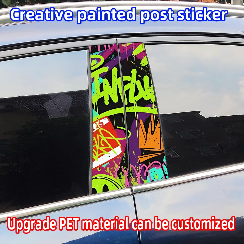 

Graffiti Car Stickers Car B-pillar Vinyl Decals Waterproof Auto Center Pillar Sticker Cover Scratches Vehicle Decor Accessories