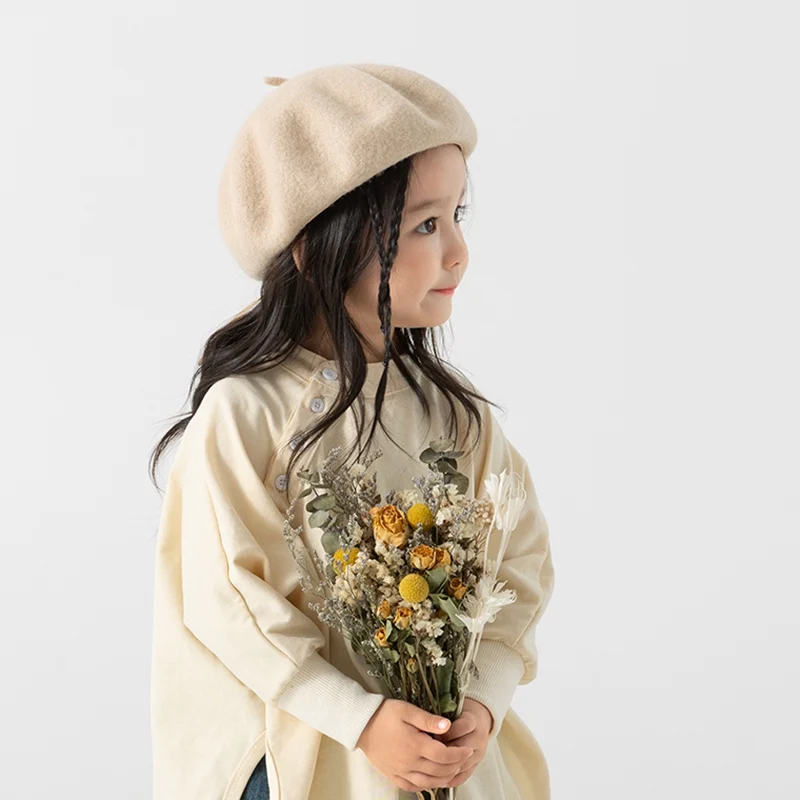 Dzianinowy beret dziecięcy czapki dziecięce jesienne zimowe akcesoria stylizacyjne Hipster kapelusz malarza dla dzieci Bonnet