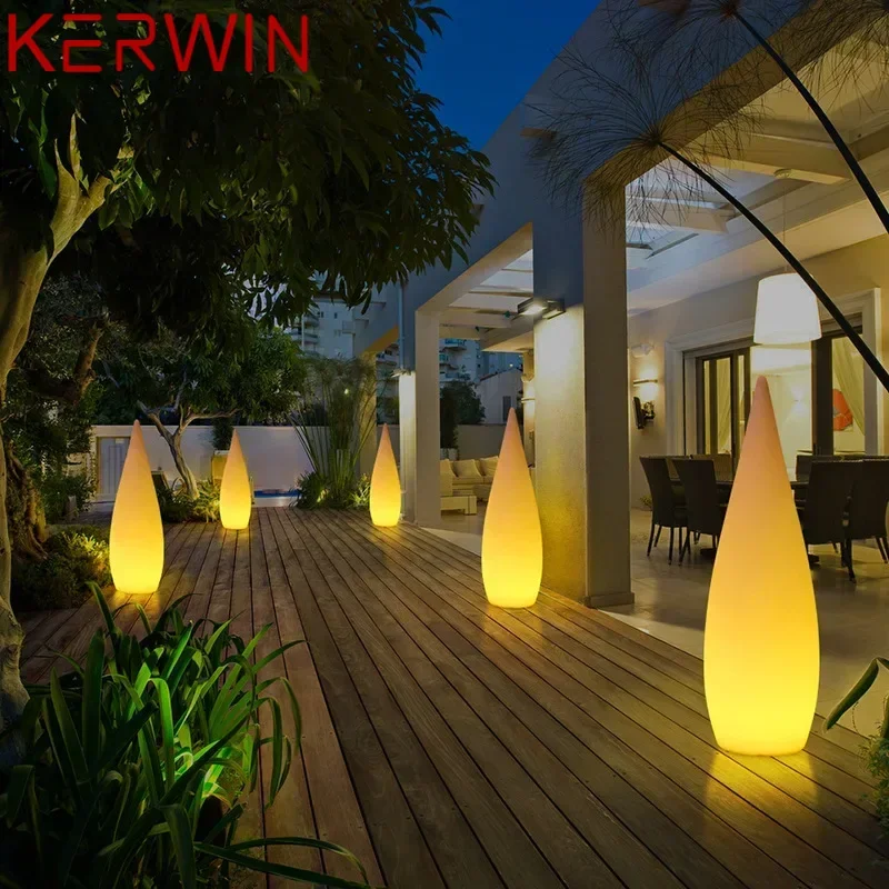 KERWIN Solar Water Droplet Landscape Lamp Waterproof IP65 With Remote Control for Garden Porch Decoration