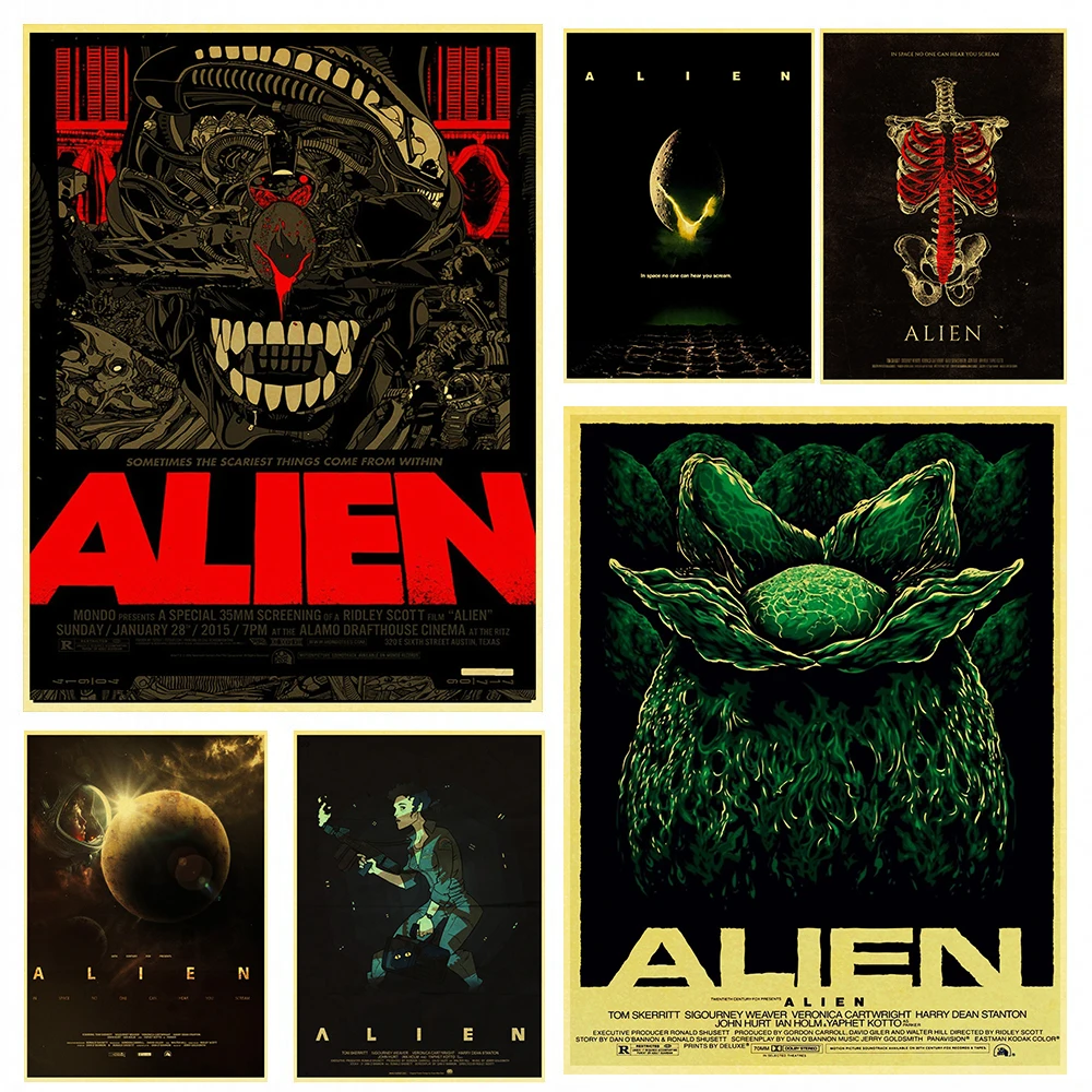 Hot Classic Sci-fi Movies Alien Covenant Collection Vintage Print Art Canvas Poster For Living Room Decor Home Wall Picture