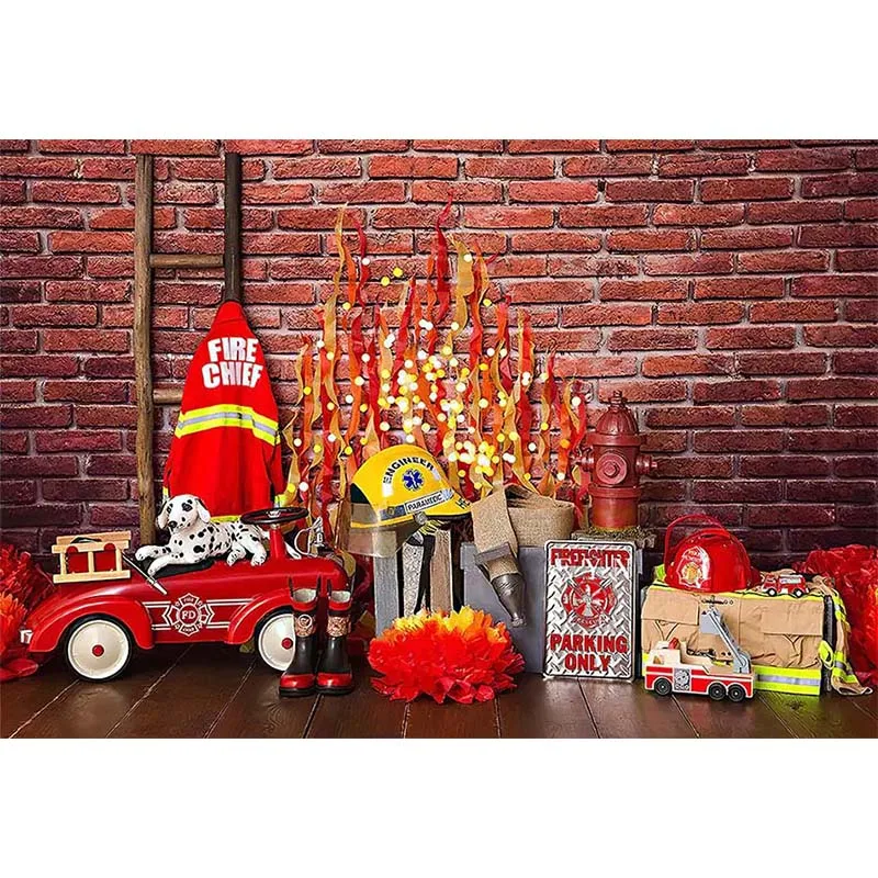 Avezano Cake Smash Photography Background vigili del fuoco camion dei pompieri neonato compleanno ritratto sfondo Photo Studio Decor Photozone