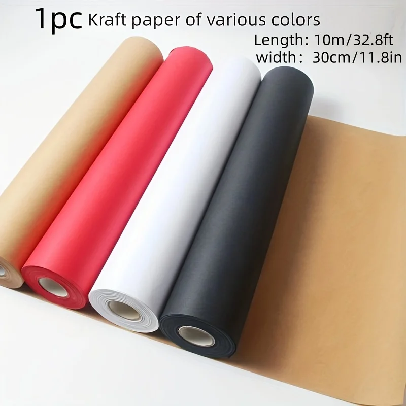Multi-purpose 30cm*10.0meter Drum Kraft Paper In Various Colors, Suitable For Mobile Wrapping Paper, Gift Packaging