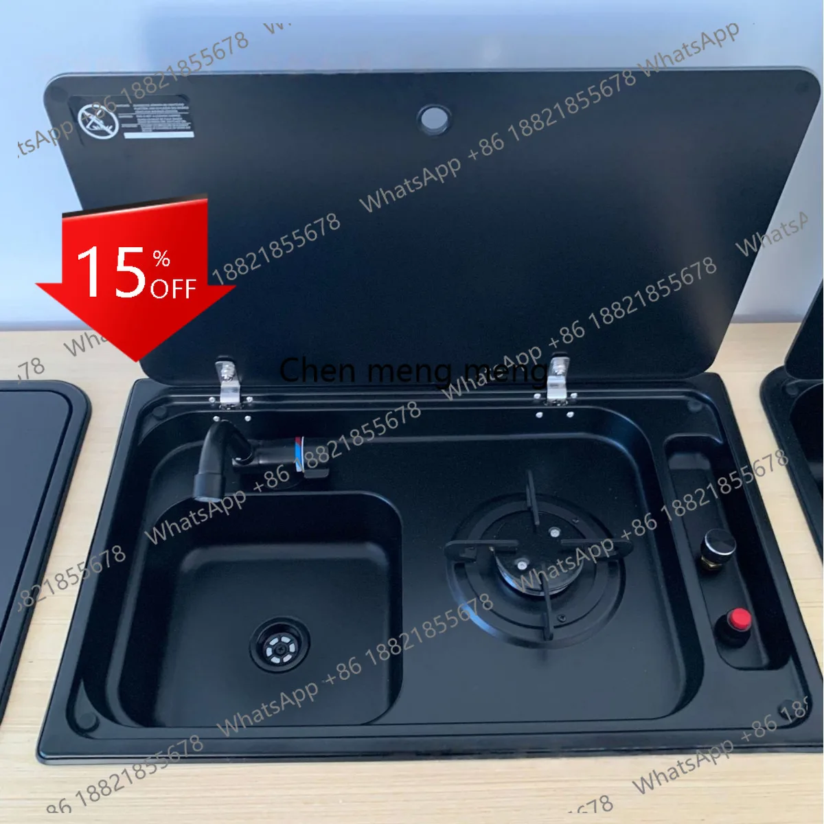 

A139 RV Sink Gas Stove Integrated Wash Basin Compact Single Slot Stainless Steel Multifunctional Concealed Yacht Basin