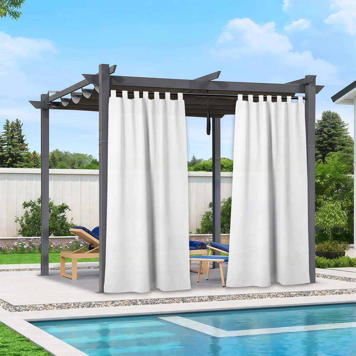 2 لوحات تصفية الضوء في الهواء الطلق ديكور الفناء الخلفي تبويب الستائر العلوية للفناء، ستائر حماية الخصوصية للمحترفين والعريشة