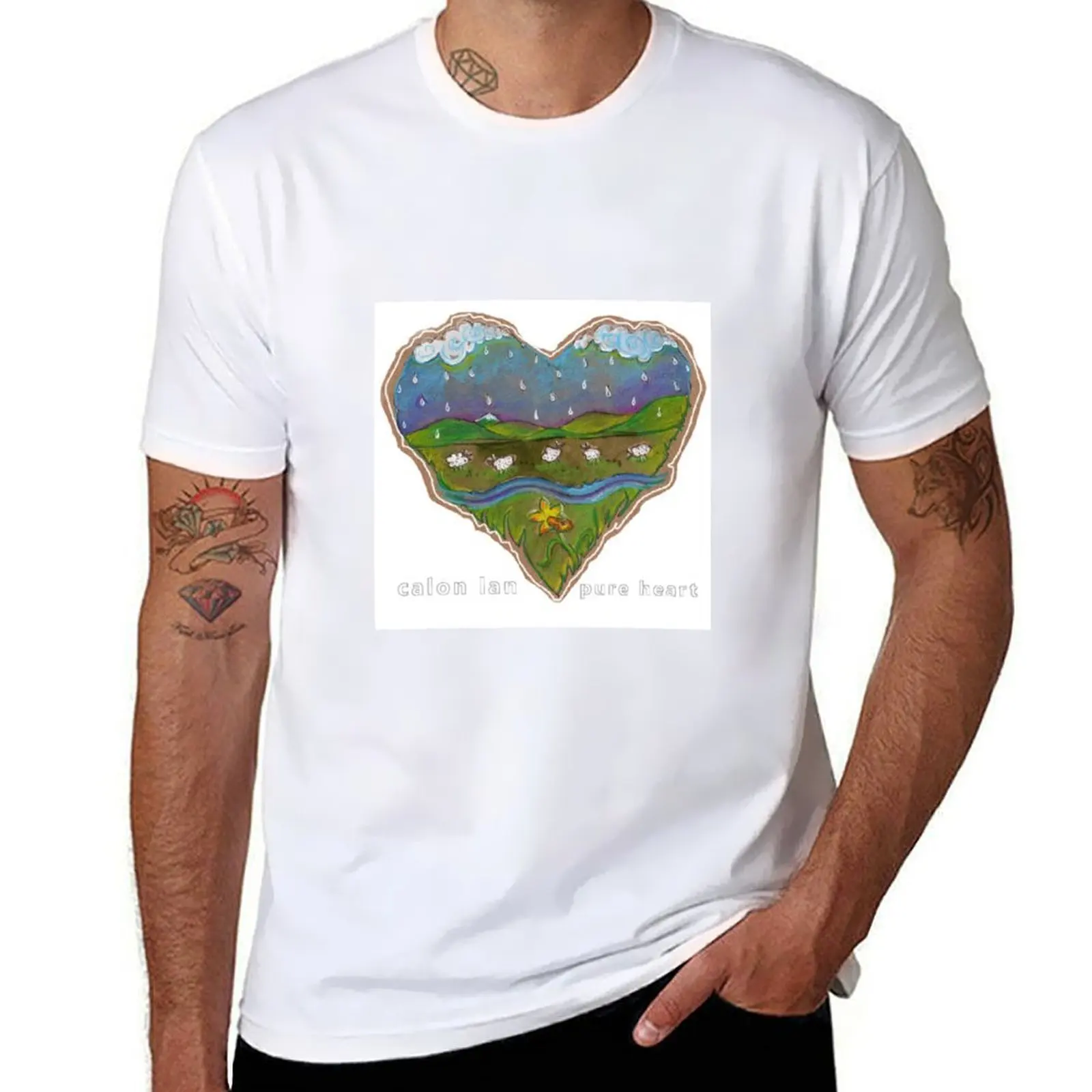 

Calon Lan - pure heart- cymraeg welsh Tshirt T-Shirt man t shirts cotton g man t shirts for men T-Shirt
