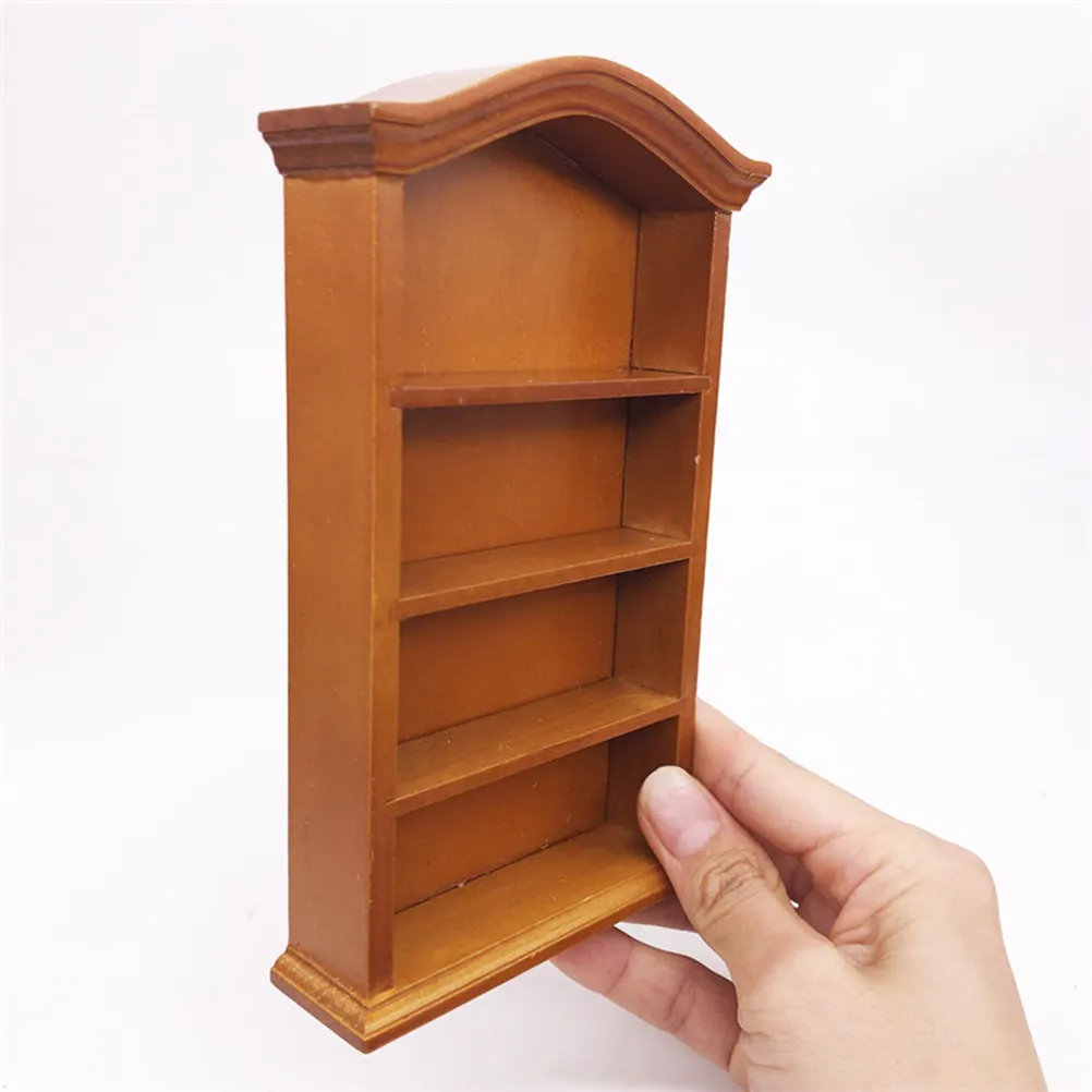 Mini Wooden Bookcase for 1:12 Dollhouse Miniature Furniture Decor Handmade Tiny Shelf Ideal for Fairy Gardens Room Box Home