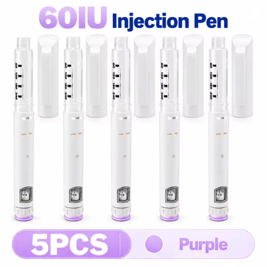5pcs 0-60IU Disposable Beauty Personal Care Peptide Injection Pen 7-Color Available 3ml Dose Prefilled Pen for Insulin Therapies