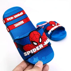 Disney kinder Hausschuhe Sommer Jungen Indoor Dicken Boden Bad Weichen Anti-skid Sandalen Karton Jungen Flip-flops außerhalb Blau Schuhe