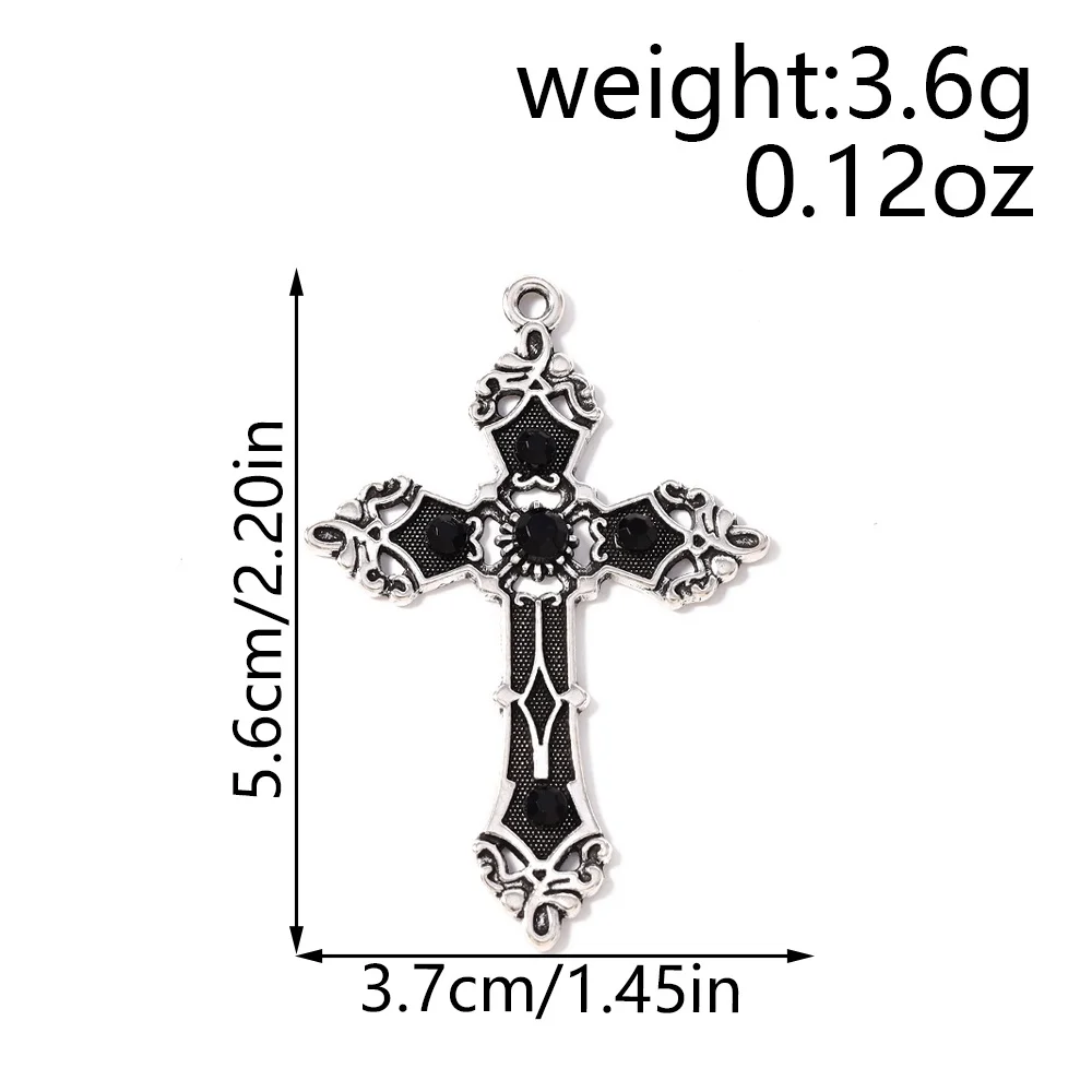Tusember 5 Stück 37*56mm Gotische Große Kreuz-Anhänger aus Legierung für DIY Schmuckherstellung, Halsketten, Schlüsselanhänger, Handgefertigte Kunstwerke – Detail 1