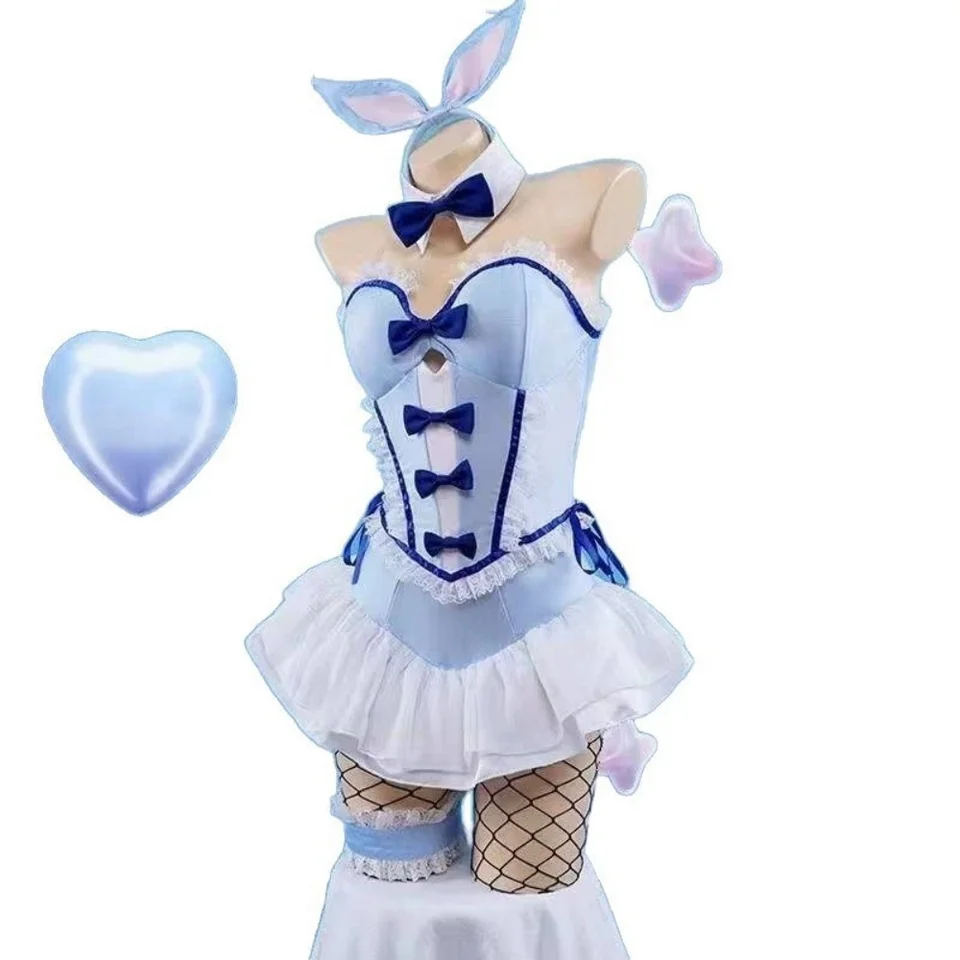 Disfraz de Cosplay Anime My Dress Up Darling Kitagawa Marin Vestido Azul Uniforme de Conejita Sexy para Halloween 3