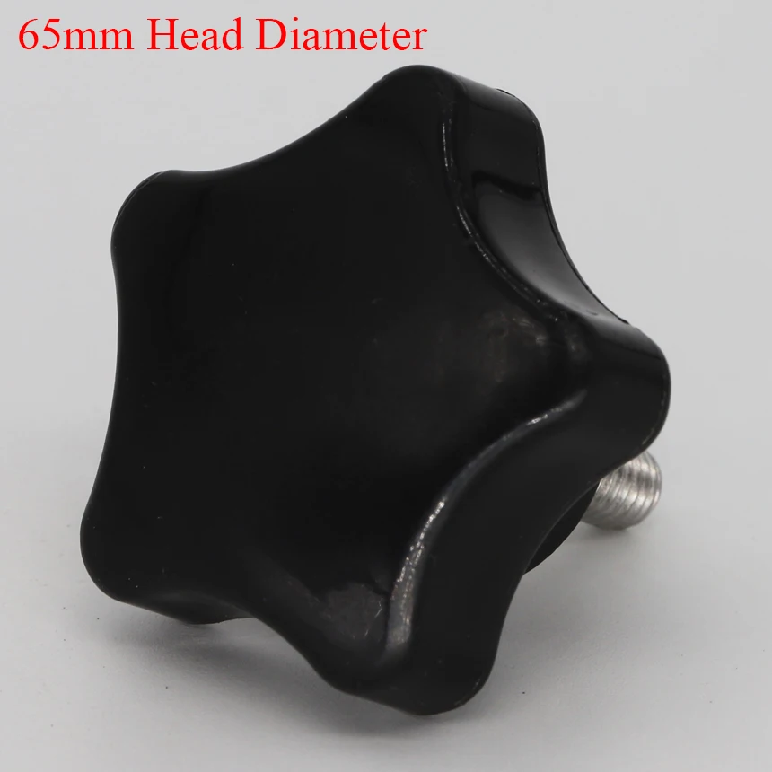 

M12 Male Thread 60mm 65mm 70mm 75mm 80mm Thread Length 65mm Head Diameter Five Star Thumb Screw On Handle Clamping Grip Knob