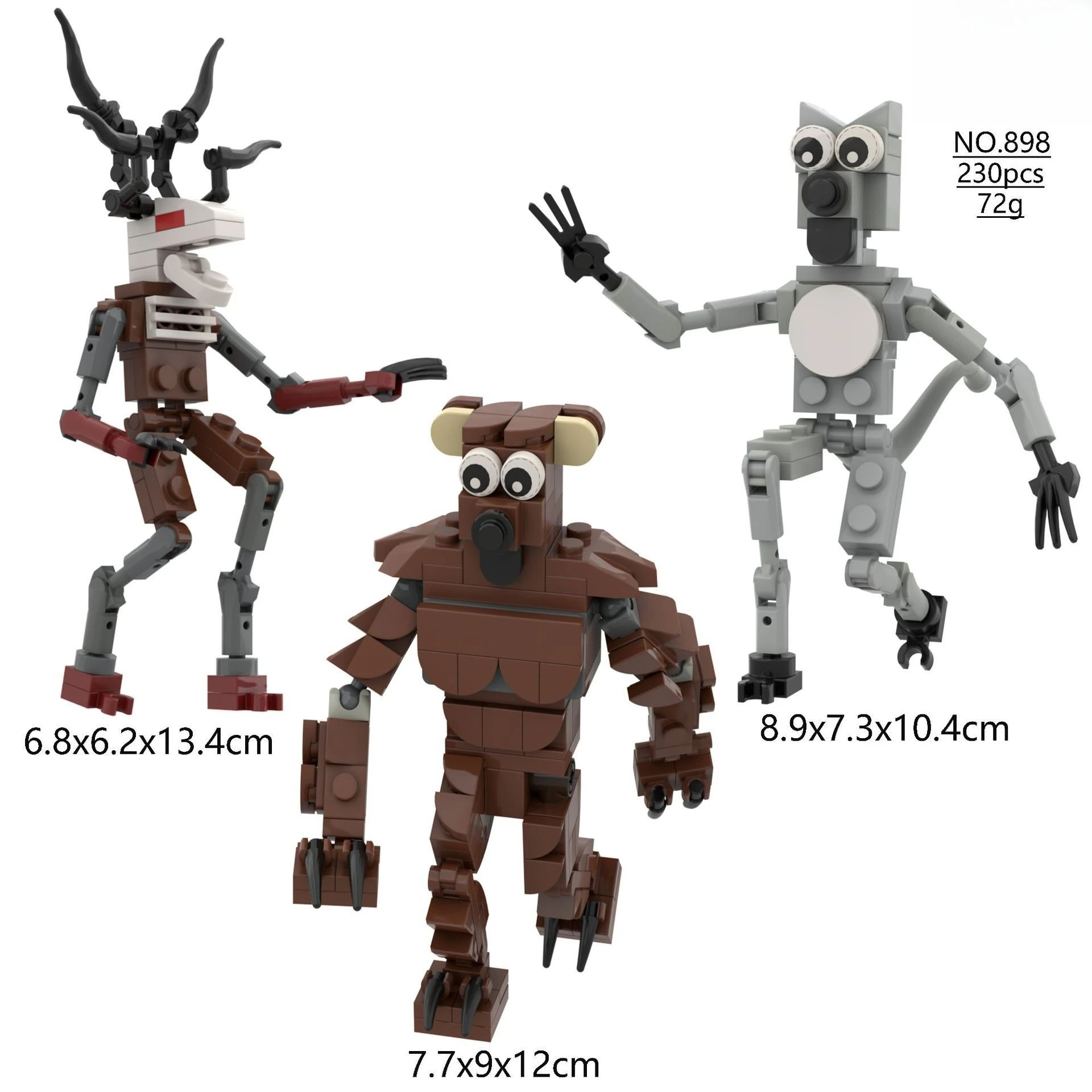 Monstro modelo blocos de construção montagem floresta animais mutantes fantasia figura tijolos ornamentos brinquedo diy presentes do feriado do miúdo