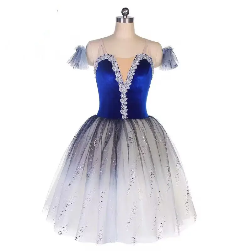 

Blue Stage Costume Nightclub Ballet Costume Woman Ballet Tutu Professional Women Ballet Jersey Line Dance Costume Girl Bodysuit