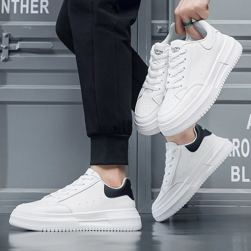 ChimAll-Match Shoe for Men, Casual Encounaker, White dehors Platform, Simple and Fellow Canized Shoes, Lightweight Shoe, High Quality