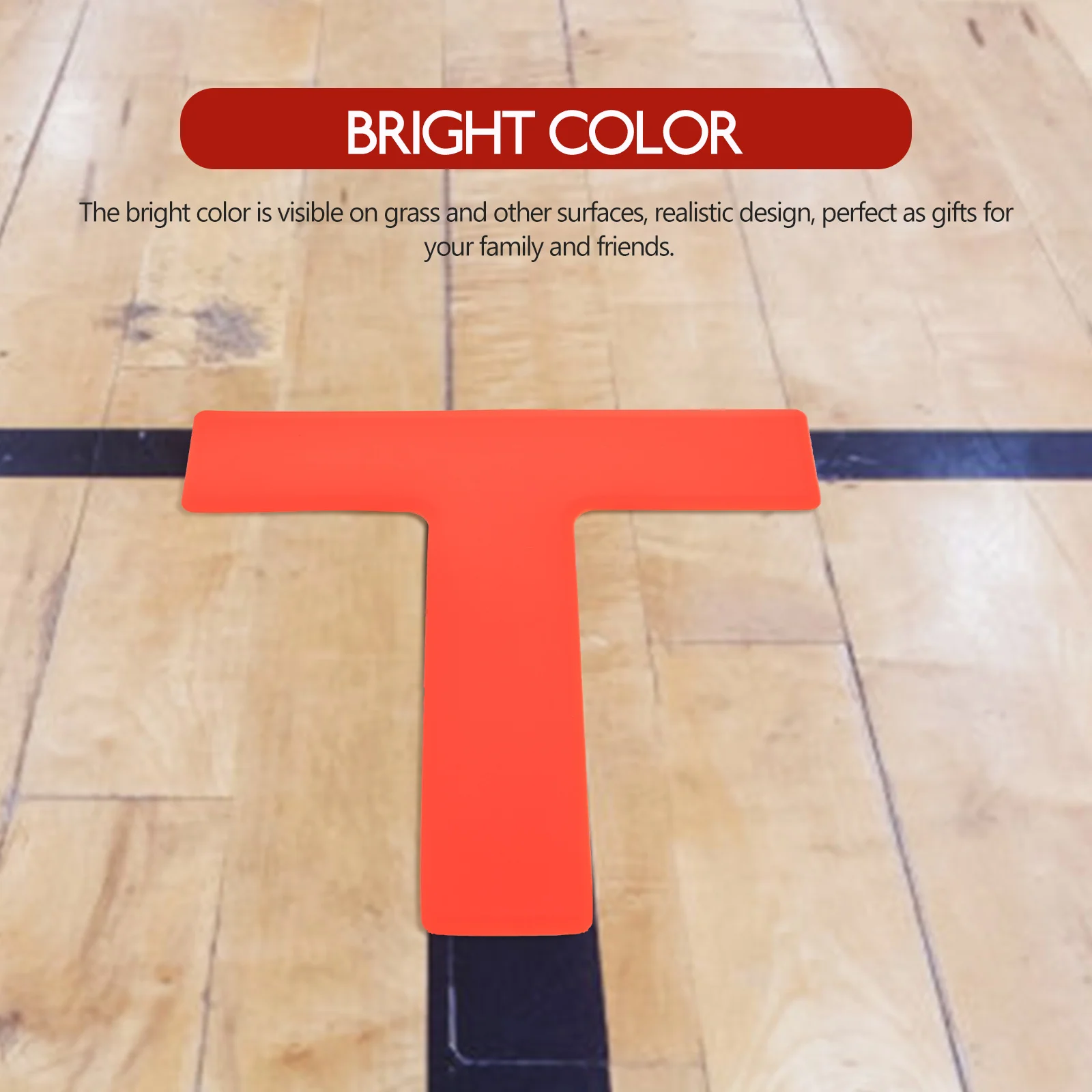

2pcs Reusable T-Shaped Landmark Pads Bright Durable Sports Spot Markers For Football Basketball Training Ground Markers Reusable